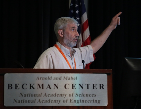 Figure 1. Prof. Peter Steenkiste of CMU discusses testbed-based evaluation of the eXpressive Internet Architecture (XIA) in the Non-IP Experiments over GENI session.